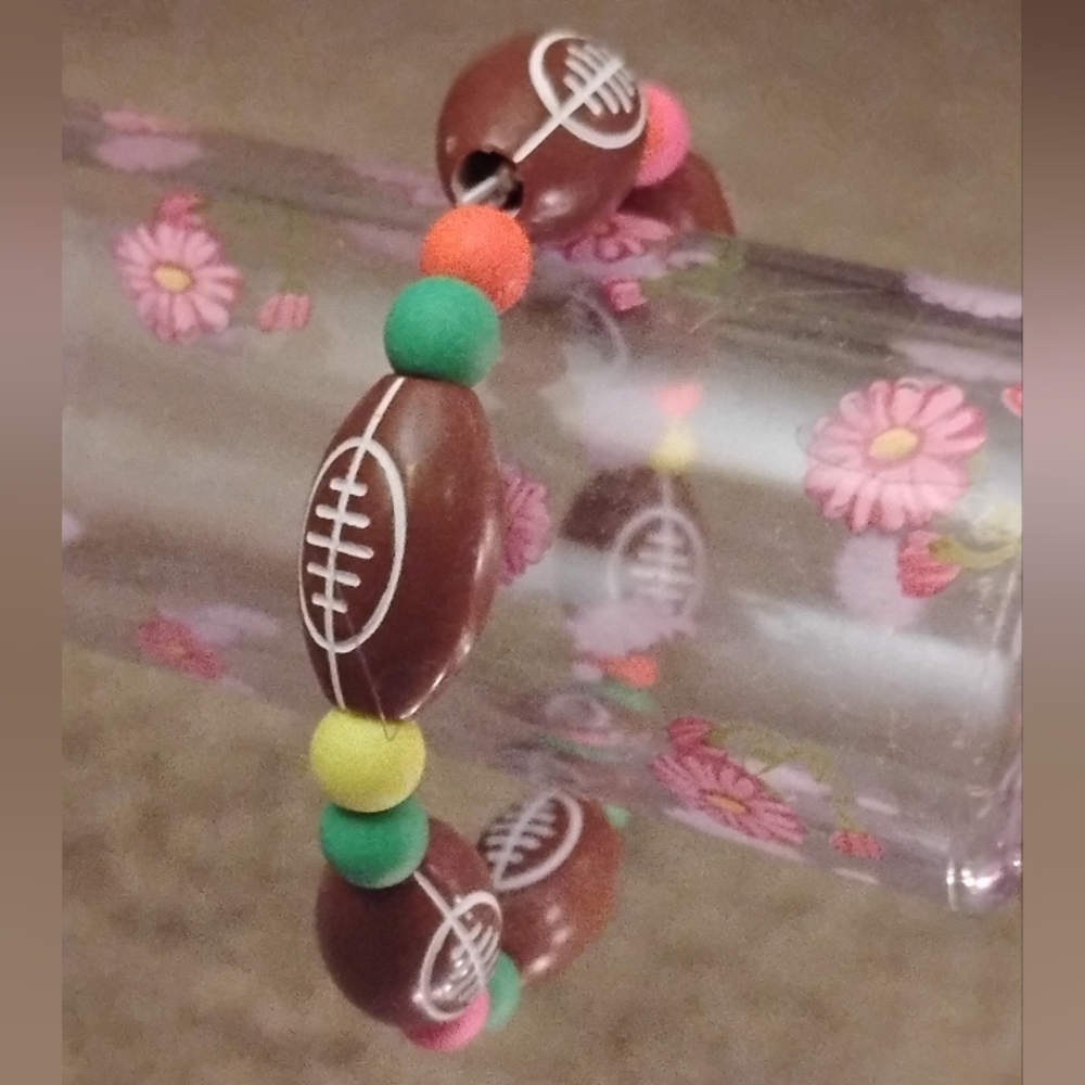 Colorful Football Bead Bracelet
